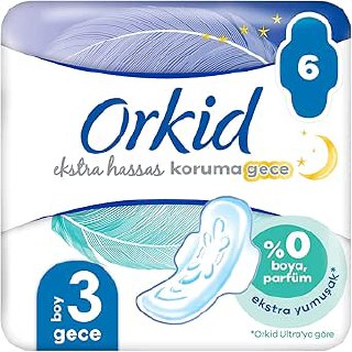 Orkid Extra Hassas Koruma (Boy 3) Gece 6lı Hijyenik Ped