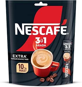 Nescafé 3’ü 1 Arada Extra Çözünebilir Kahve Karışımı 10’lu Paket (10 x 16,5 g)