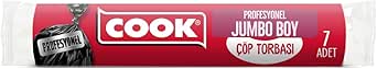 Cook Profesyonel Çöp Torbası, Jumbo Boy 80 cm x 110 cm (7 Adet/Rulo)