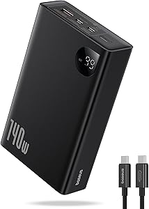 Baseus Adaman Overseas Edition 24.000 mAh Digital Display 140W Powerbank-Siyah