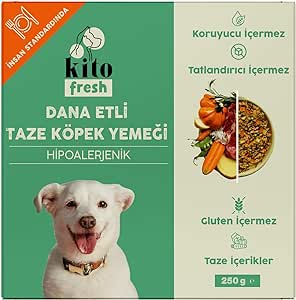 Kito Fresh Dana Etli Taze Köpek Yemeği, 250gr