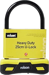 Rolson 66743 250 x 165 mm U Type Bicycle Lock , Black