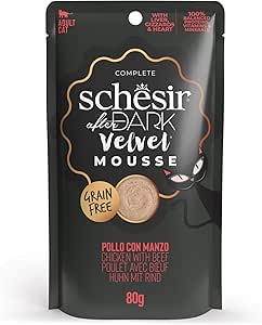 Schesir After Dark Tavuk ile Sığır Mus Yetişkin Kedi Pouch 80g