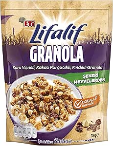 Eti Lifalif Granola Kuru Vişneli, Kakao Parçacıklı, Fındıklı 200 g