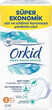 Orkid Extra Hassas Koruma Normal (Boy 1) Kanatlı Hijyenik Ped 20 Adet
