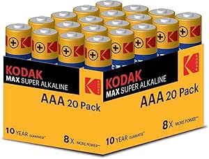 Kodak Max 20 Adet Alkalin İnce Pil-AAA-Shrink
