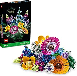 LEGO Icons Kır Çiçekleri Buketi Seti, Gelincik ve Lavanta İçeren Yapay Çiçekler, Yetişkinlere Yönelik Hobi, Ev Dekoru, Kadın ve Erkekler İçin Hediye, Botanik Koleksiyonu 10313
