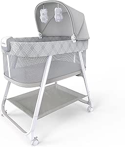 Ingenuity Lullanight Gem Bebek yatağı, 4 tekerlekli ve hava geçiren kenarlı, gri, 0-5 Ay, 7 kg’a kadar