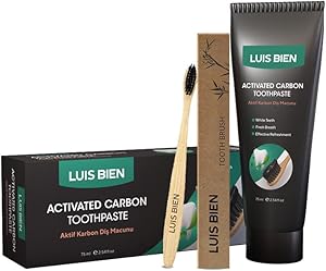 Luis Bien Aktif Karbon Diş Temizleme Macunu 75 Ml ve Bambu Diş Fırçası Set