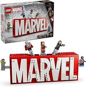 LEGO | Marvel: MARVEL Logosu ve Minifigürleri 76313 – Süper Kahraman Sevenler için Avengers Karakterleri İçeren Yaratıcı Oyuncak Yapım Seti, Doğum Günü Hediyesi (931 Parça)
