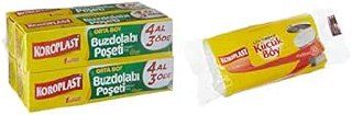 Koroplast Orta Boy 80’li 4 Al 3 Öde Buzdolabı Poşeti (4 x 20 Adet) ve Koroplast 30’lu Küçük Boy Çöp Torbası