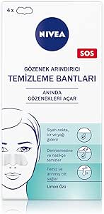 NIVEA Siyah Nokta Temizleyici Burun T-Bant, Gözenek Arındırıcı, Derinlemesine Temizlik, Limon Özü, 4 Adet