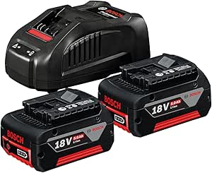 Bosch Professional 18 Volt Akü Şarj Cihazı Seti (2 x 5,0 Ah Li-Ion Akü + GAL 1880 CV Şarj Cihazı, Karton kutuda)