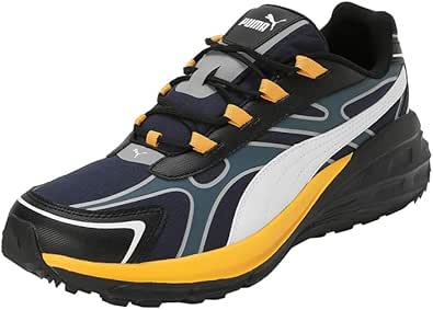 PUMA Erkek/Unisex Hypnotic LS Abrupt-Club Navy-PUMA White-Gray Skies-Tangerine Mid Boot 42