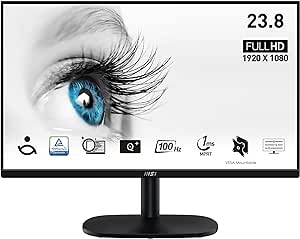 MSI PRO MP245V 24″ Flat 1920X1080 (FHD) 23.8 VA 100 Hz 1 ms Anti-Glare Monitör, Siyah