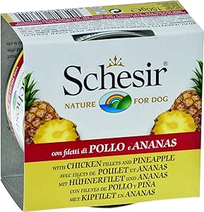Schesir Yetişkin Köpek Konservesi 150 Gr Tavuk Etli + Ananas