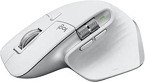 Logitech Mac için MX Master 3S Performans Kablosuz Mouse, 8.000 DPI, Apple ve iPad için, Sessiz, Ergonomik, Ultra Hızlı Kaydırma, Çoklu Cihaz Özelliği, Bluetooth, Logi Bolt USB Alıcı, Beyaz