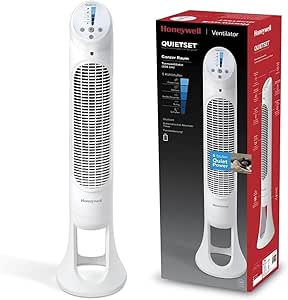 HONEYWELL QuietSet HYF260 Tüm Oda İçin Salınımlı Kule Vantilatör, 5 Hız Ayarı, 80 Derece Salınım, Zamanlayıcı Fonksiyonu, Aydınlatma, Otomatik Kapanma, Uzaktan Kumanda