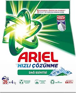 ARIEL Toz Çamaşır Deterjanı Dağ Esintisi Beyazlar İçin, 4 kg