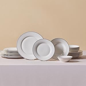 Karaca Rebeca Porselen 24 Parça 6 Kişilik Yemek Takımı Platin