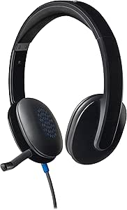 Logitech H540 Kablolu Kulak Üstü Mikrofonlu Kulaklık, Lazer Ayarlı Sürücüler ve Dahili Ekolayzer, Dijital Stereo Ses, Kulaklık Üzeri Denetimler, Gürültü Önleyici Katlanabilir Mikrofon, Siyah