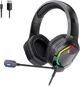 Lecoo HT403 Kulak Üstü USB2.0 RGB Led Aydınlatmalı Kablolu Gaming Kulaklık Siyah