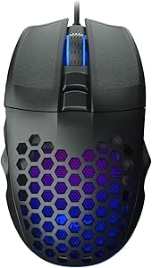 Lecoo MS107 Kablolu RGB LED Aydınlatmalı 103 gr Ağırlık Terleme Önleyici Malzeme Delikli Tasarım Optik Sensör 3200DPI 7 Tuşlu Oyuncu Mouse Siyah
