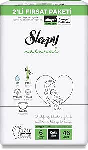 Sleepy Natural 2’li Fırsat Paketi Bebek Bezi 6 Numara Xlarge 46 Adet