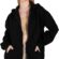 🚨 TrendSeninle Kadın Siyah Oversize Sweatshırt Fermuarlı-1