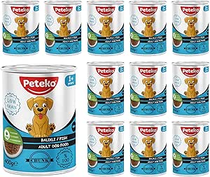 Peteko Yetişkin Köpek Balıklı ve Jöleli Konserve Mama 400 Gr x 12 adet
