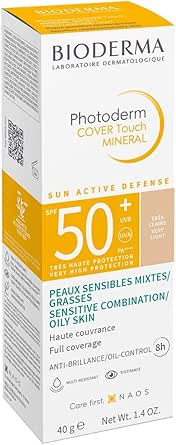 Bioderma Photoderm Cover Touch SPF50+ Very Light Karma ve Yağlı Ciltler için Yoğun Kapatıcı Etkili Yüksek Korumalı Renkli Güneş Kremi 40 ml