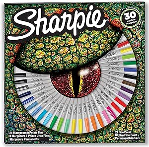 Sharpie Fine Permanent Markör 30’lu Karışık Kutu, Kertenkele
