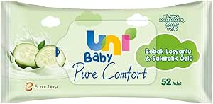 Uni Baby Pure Comfort Bebek Losyonlu ve Salatalık Özlü 3×52, Islak Mendil