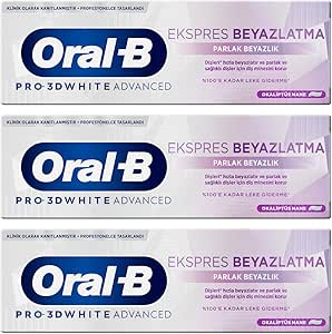 Oral-B Pro 3D White Advanced Ekspres Beyazlık Parlak Beyazlık Diş Macunu 75 ml 3lü paket