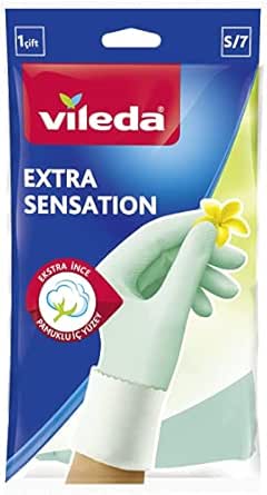 Vileda Extra Sensation Eldiven,%100 Doğal Lateks, S