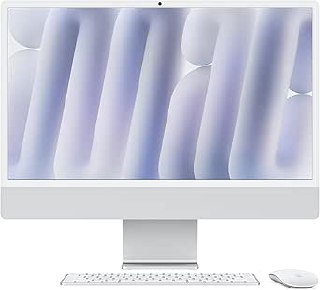 Apple M4 çipli iMac Hepsi-Bir-Arada Masaüstü Bilgisayar: 10 çekirdekli CPU, 10 çekirdekli GPU, 24 inç Retina Ekran, 16 GB Birleşik Bellek, 256 GB SSD Depolama, Uyumlu Aksesuarlar. Gümüş Rengi