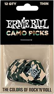 Ernie Ball P09221 Kamuflaj Selüloz Ince Seçtikleri, 12’Li Çanta
