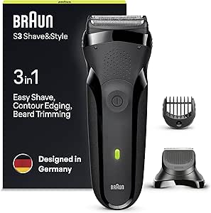 Braun 3 Serisi 300 BT BLK 3’ü 1 Arada,Kablosuz ve Kuru Kullanım Tıraş Makinesi/Traş Makinesi
