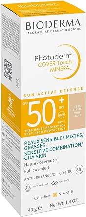 Bioderma Photoderm Cover Touch SPF50+ Very Light Karma ve Yağlı Ciltler için Yoğun Kapatıcı Etkili Yüksek Korumalı Renkli Güneş Kremi 40 ml
