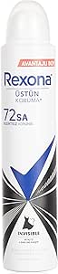 Rexona Kadın Sprey Deodorant Invisible Beyaz İz Sarı Leke Karşıtı 72 Saat Kesintisiz Üstün Koruma 200 ml