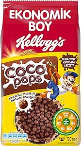 Kellogg’s Coco Pops Çikolatalı Buğday ve Mısır Gevreği 700 gr, Lif, Demir ve 6 Vitamin Kaynağı, %100 Pancar Şekeri, D vitamini, Kalsiyum, Folik Asit ve Demir İçerir