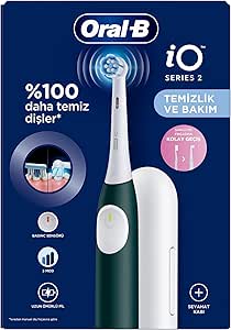 Oral-B iO 2 Siyah Diş Fırçası – Yeşil, Seyahat Kabı ile