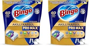 Bingo Akıllı Kapsül Pro Max Bulaşık Makinesi Deterjanı Tableti 60’lı 2li paket