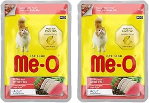 Me-O Meo Adult Jöle İçerisinde Ton Balık ve Beyaz Balıklı Yetişkin Kedi Konservesi 80 Gr 2li paket