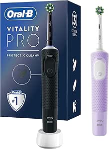 Oral-B Şarjlı/Elektrikli Diş Fırçası Vitality Pro 2’li Siyah ve Lila Avantaj Paketi
