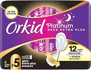 Orkid Platinum Tekli Paket Gece Ekstra Plus Hijyenik Ped 6 Adet