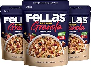 Fellas Granola, Kırmızı Meyveler & Protein Bar Parçacıklı, 270gr x 3 Adet
