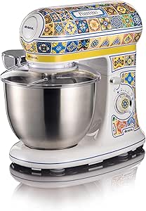 Ariete Positano Mutfak Şefi 1588/0P – 1200 Watt Stand Mikser, Hamur Yoğurma Makinesi, 2400 Watt’a Ulaşan Kilitli Motor, Paslanmaz Çelik 5,5 Litre Hazne, 3 Farklı Hazne İçi Aparat