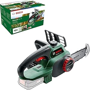 Bosch Home and Garden EasyChain 18 Akülü Zincirli Ağaç Kesme Makinesi, Yeşil, Akü ve Şarj Cihazı Dahil Değildir, 18 V, 20 cm Pala Uzunluğu, 13.5 cm Kesme Uzunluğu