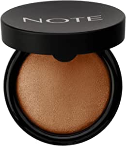 Note Baked Powder 03 Caramel Cake Işıltılı Bitişli Highlighter Toz Yüz Pudrası